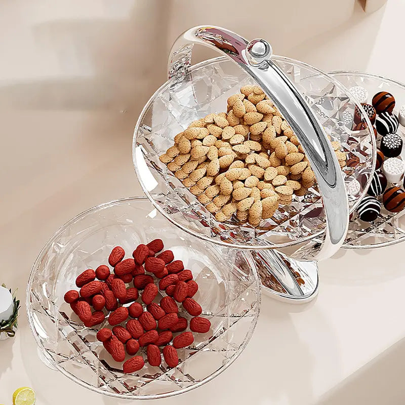3-Tier Rectangular Serving Tray - Versatile Tiered Dessert Stand for Celebrations and Home Decor