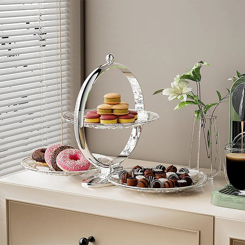 3-Tier Rectangular Serving Tray - Versatile Tiered Dessert Stand for Celebrations and Home Decor