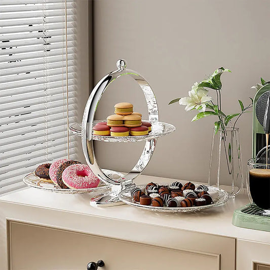 3-Tier Rectangular Serving Tray - Versatile Tiered Dessert Stand for Celebrations and Home Decor