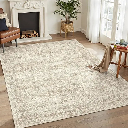 Comicomi Classic Geometric Large Indoor Area Rug - Soft, Non-Slip, Stain-Resistant, and Machine Washable for Bedroom and Home Decor (Multiple Sizes Available)