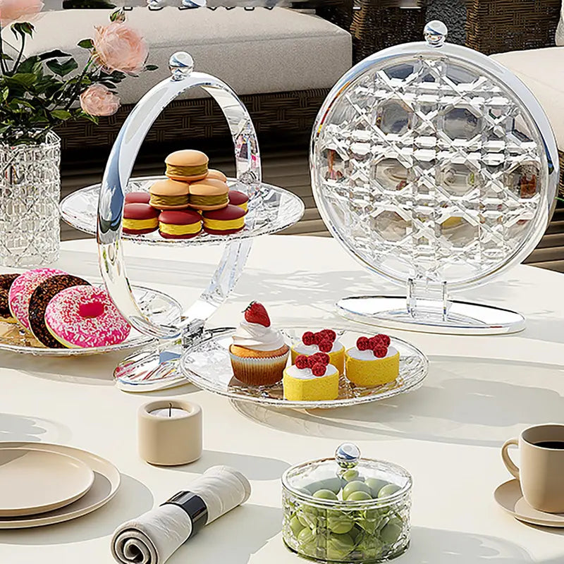 3-Tier Rectangular Serving Tray - Versatile Tiered Dessert Stand for Celebrations and Home Decor