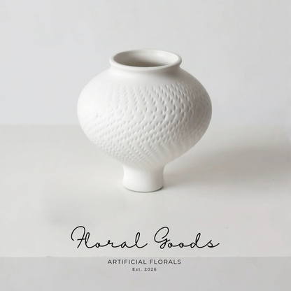 Ivory Pebble Ceramic Vase