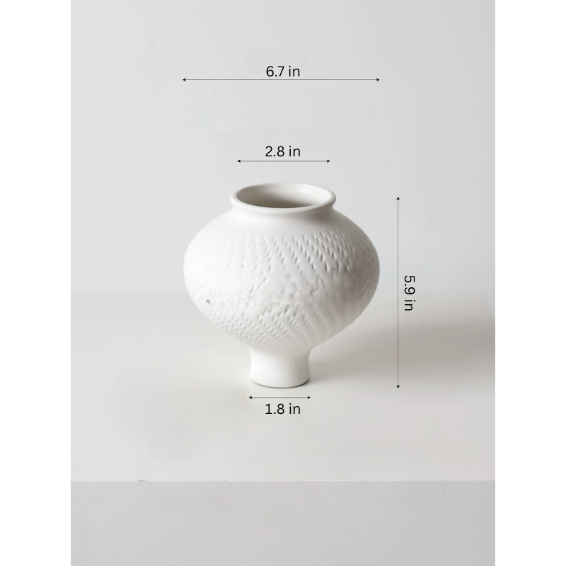 Ivory Pebble Ceramic Vase