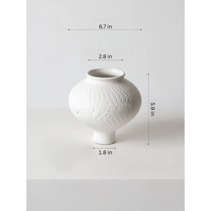 Ivory Pebble Ceramic Vase